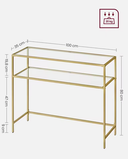 Luxe Consoletafel met Glas – Minimalistisch & Modern, 100×35×80 cm