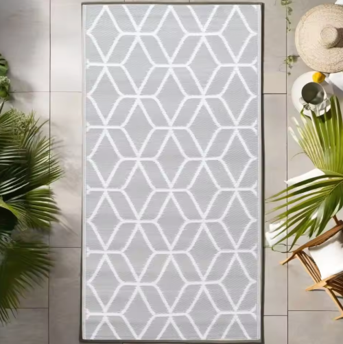 Buitentapijt – 190×290 cm, Dubbelzijdig Jacquardpatroon, Duurzaam Polypropyleen, Geschikt voor Tuin, Balkon en Terras