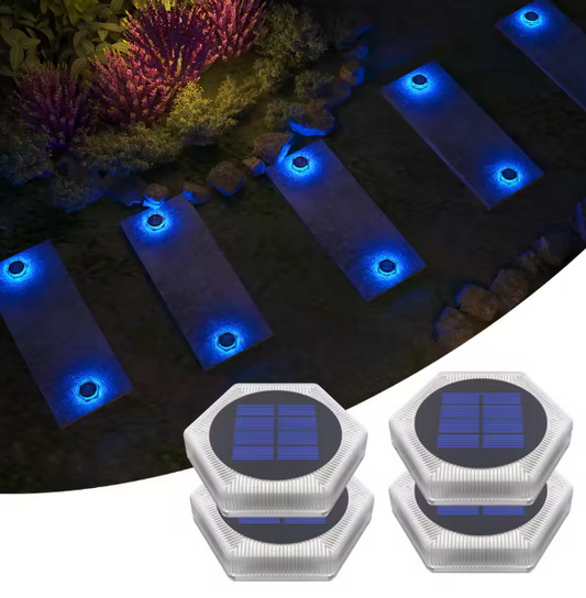 4-delige Solar Deck Verlichting – LED Trap- & Wandlampen, Waterdicht & Energiezuinig