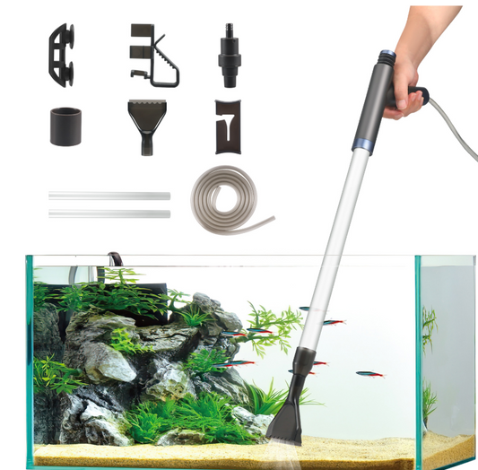 Multi-in-Één Aquarium Reinigerset – Zandwasser, Waterwisselaar & Algenverwijderaar met 2m Slang