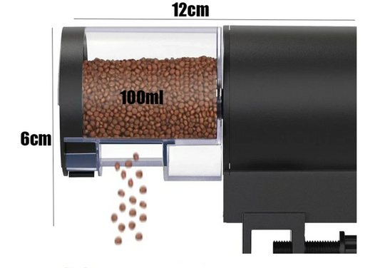Automatische Aquarium Voeder – Slimme Visvoer Dispenser 100 ml, met Timer & Handmatige Bediening
