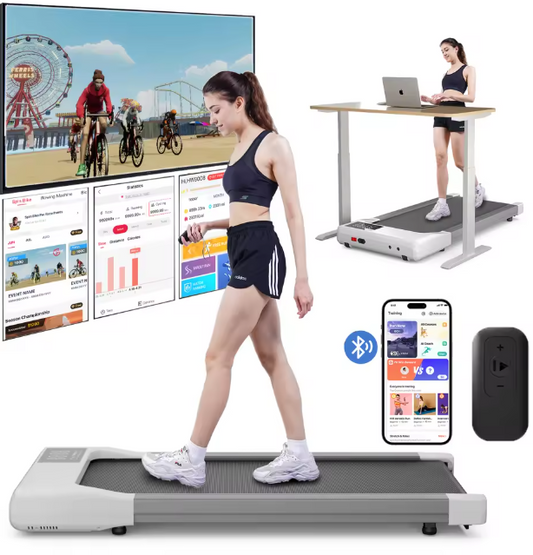 Platte Loopband – 2,5 PK Motor, 1–6 km/u, LED-Scherm & Afstandsbediening, Draagbaar en Stil