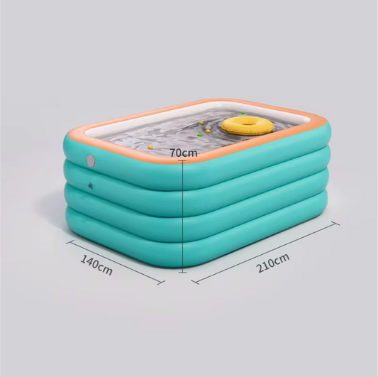 Opblaasbaar Familiezwembad – Groot PVC Rechthoekig Design, Duurzaam & Comfortabel