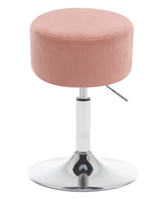 Verstelbare Corduroy Barkruk – 360° Draaibaar & Metalen Frame, Comfortabel en Modern