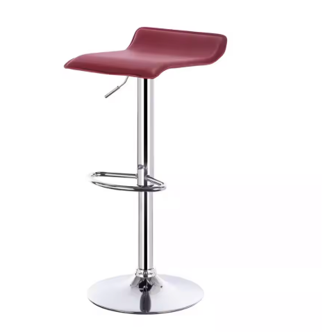 Verstelbare Barkruk – Kunstleer & Verchroomd Staal, 360° Draaibaar