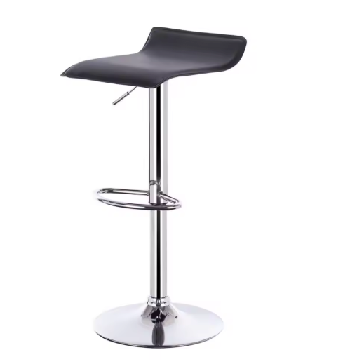 Verstelbare Barkruk – Kunstleer & Verchroomd Staal, 360° Draaibaar