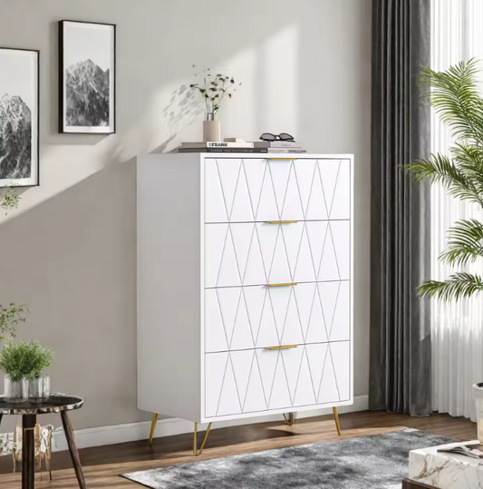 Ladekast met 6 of 4 Lades – Moderne Houten Dressoir met Metalen Poten