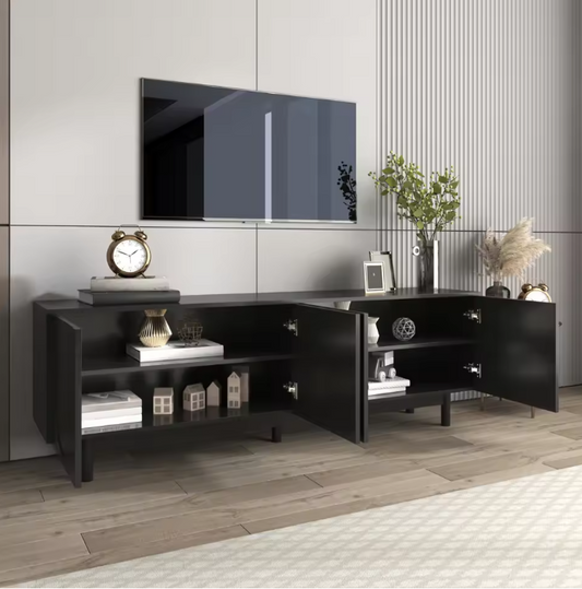 TV-meubel 175 cm – Modern Lowboard met Deuren en Verstelbare Planken