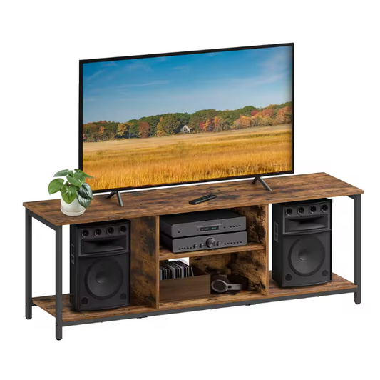 TV-Meubel 147 cm – Industrieel Lowboard met Open Vakken
