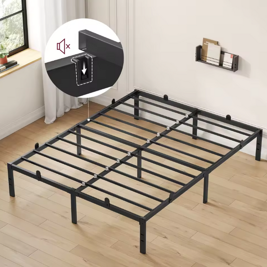 Metalen Bedframe met Onderbed Opslag, Eenvoudig Design