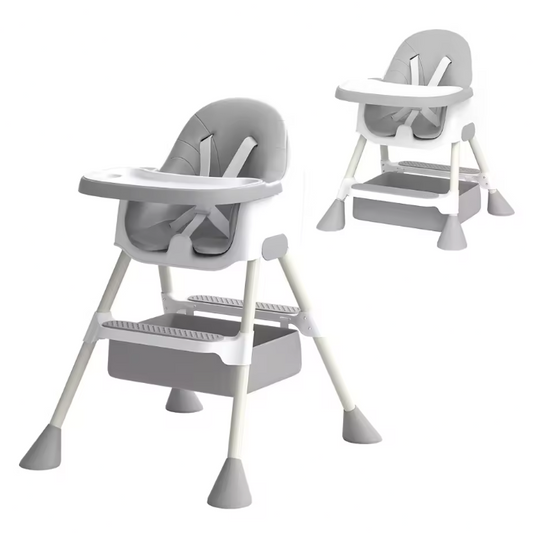 2-in-1 Baby Kinderstoel – Met Voetensteun, Dubbele Eettray en Eenvoudig Schoon te Maken