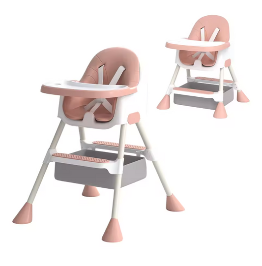 2-in-1 Baby Kinderstoel – Met Voetensteun, Dubbele Eettray en Eenvoudig Schoon te Maken