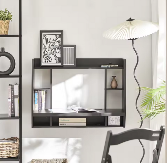 Wandtafel met Opbergruimte – Compact Bureau met Kabeldoorvoer