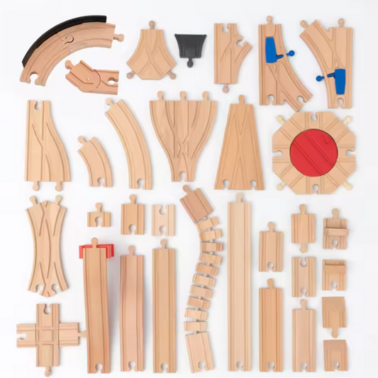 Houten Treinbaan Accessoire van Beukenhout – Educatief Speelgoed voor Kinderen