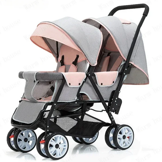 Dubbele Kinderwagen met Voor- en Achterzit – Opvouwbare Tweelingwagen