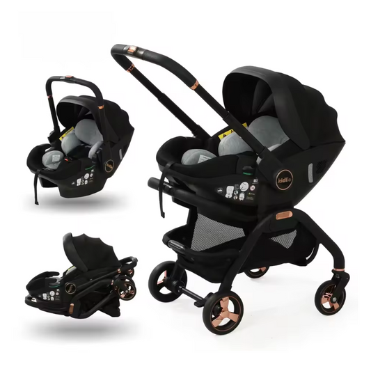 3-in-1 Kinderwagen voor Pasgeborenen – Opvouwbaar, Luxe en Multifunctioneel
