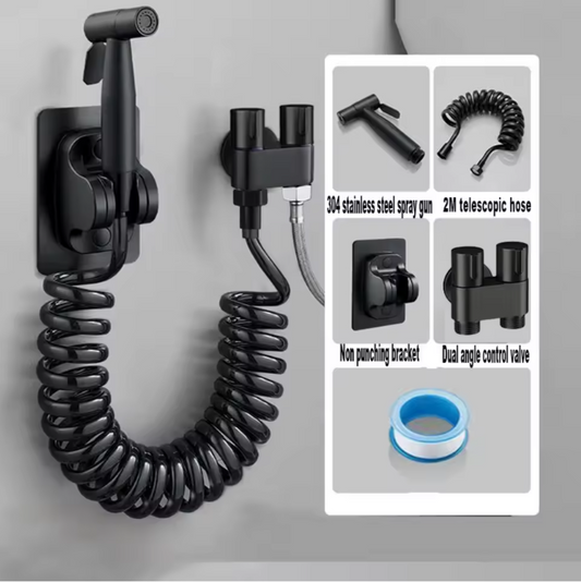 Handheld Toilet Bidet Douche Set met Handspuit – RVS, Zelfreinigend en Zonder Boren