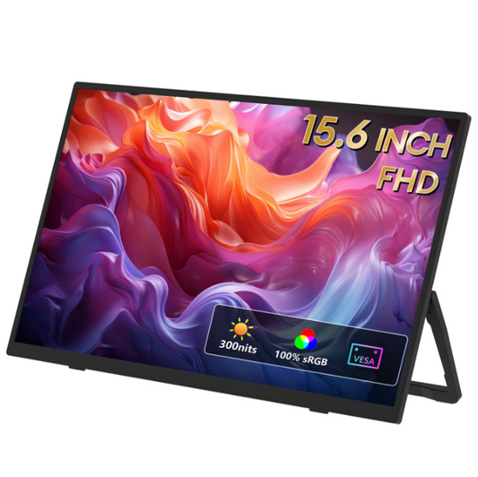 15,6 inch Draagbare Full HD IPS Monitor – Ultradun Tweede Scherm met Standaard en USB-C