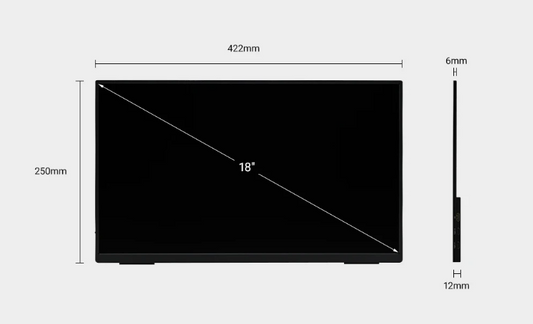 18 inch Draagbare Full HD IPS Monitor – 100Hz HDR Tweede Scherm met USB-C en HDMI