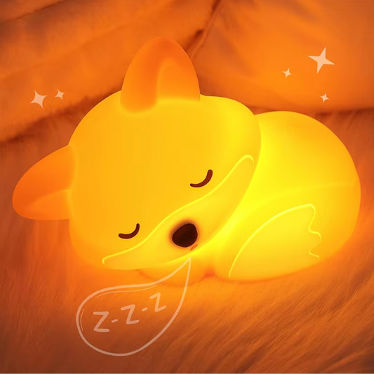 Schattige Vos Nachtlamp – Oplaadbare Siliconen Bedlamp met Touch Bediening en Timer