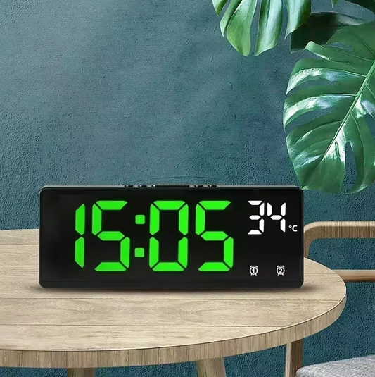 Digitale LED Wekker met Spraakbediening – Dual Alarm, Temperatuur en Snooze
