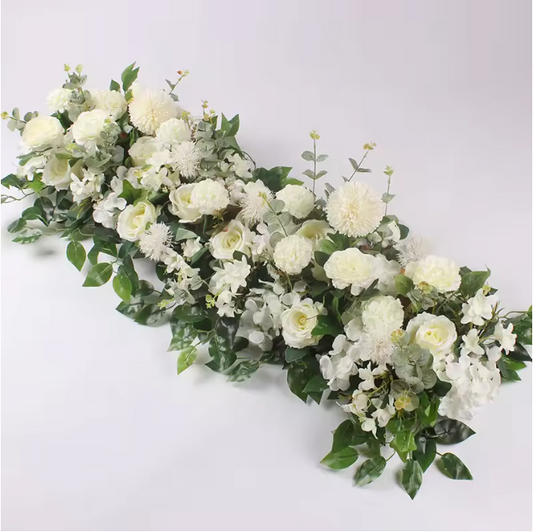 Kunstmatige Bloemen Wanddecoratie – Zijde Pioen en Rozen Bloemenrij voor Bruiloft en Feest Achtergrond