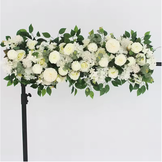 Kunstmatige Bloemen Wanddecoratie – Zijde Pioen en Rozen Bloemenrij voor Bruiloft en Feest Achtergrond