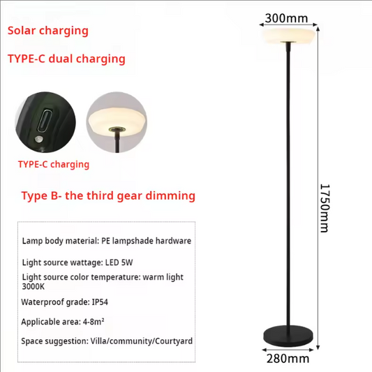 Moderne Solar Tuinlamp – Waterdichte LED Gazonlamp voor Tuin en Terras