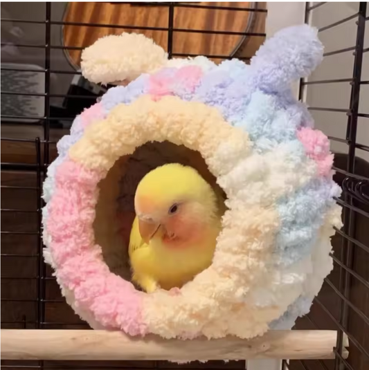 Warm Vogelhangnest voor Kooi – Pluche Winter Nest en Hangende Schuilplaats voor Kleine Vogels