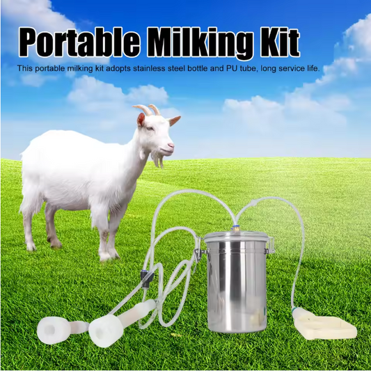 Handmatige Melkmachine 2L – Draagbare Melkset met RVS Fles voor Geiten en Schapen