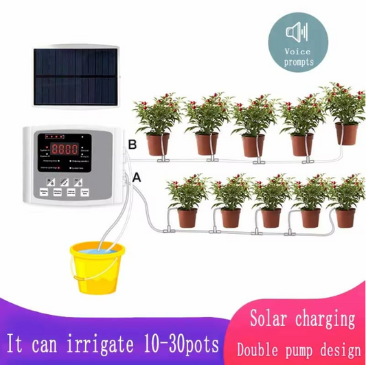 Automatisch Druppelirrigatiesysteem op Zonne-energie – Slimme Planten Bewateringscontroller met Timer