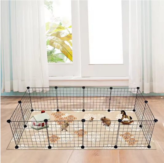 Modulaire Dierenren voor Kleine Huisdieren – Metalen Draad Puppybox met 12 Panelen