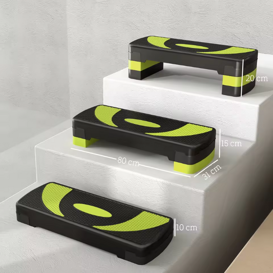 Aerobic Step Platform Verstelbaar – Fitness Stepper met Antislip en 3 Hoogtes
