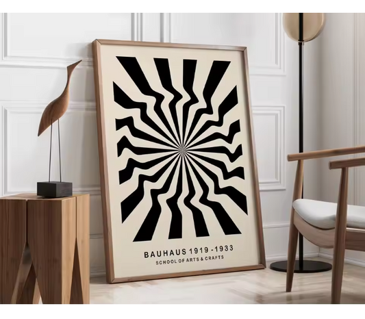 Modernistische Bauhaus Geometrische Canvas Poster – Retro Mid-Century Wanddecoratie voor Woonkamer