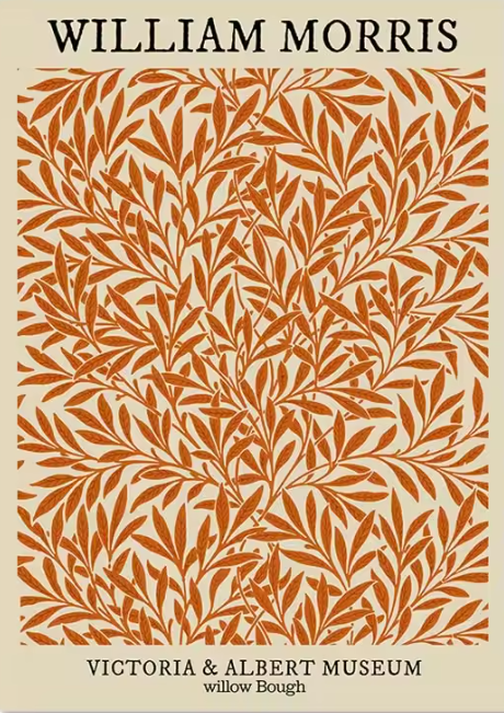 Abstracte Bloemen Canvas Poster – Moderne Wanddecoratie in Oranje Tint