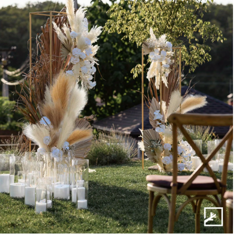 Kunst Pampas Gras Set 6 Stuks – Decoratieve Droogbloemen voor Interieur en Styling