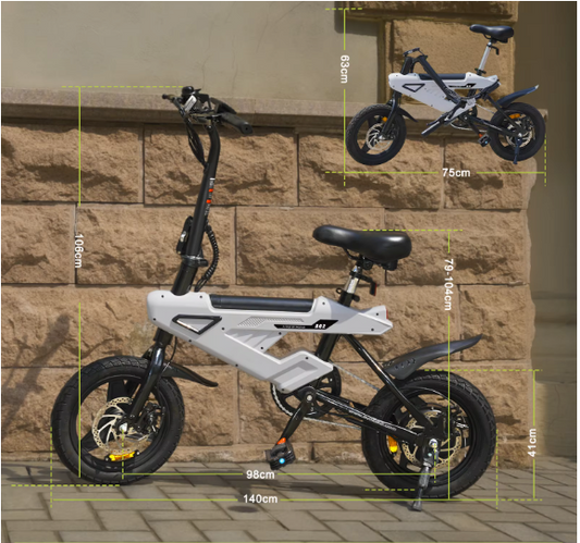 Opvouwbare Elektrische Fiets 14 Inch – 250W E-Bike met LCD en Accu