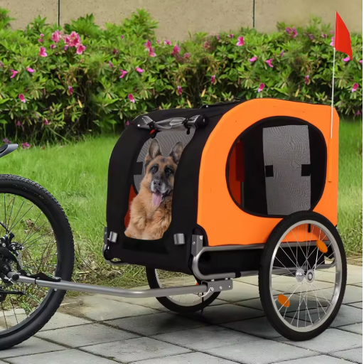 Opvouwbare Hondenfietskar – Fiets Trailer voor Huisdieren tot 44 kg met Ventilatie en Snelle Montage