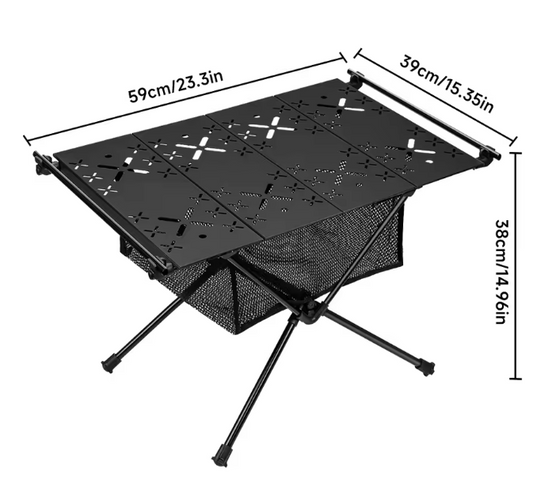 Opvouwbare Campingtafel met Opbergnet – Lichtgewicht Aluminium Bijzettafel voor Outdoor Gebruik