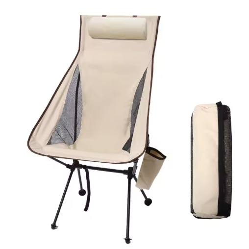 Opvouwbare Campingstoel met Hoofdsteun – Lichtgewicht Aluminium Outdoor Stoel voor Camping en Reizen