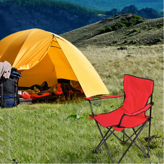 Opvouwbare Campingstoel 50 x 50 x 80 cm – Met Bekerhouder, Draagbaar en Stevig tot 130 kg