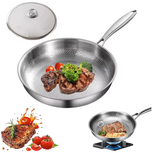 Titanium Koekenpan 30 cm – Lichtgewicht Anti-aanbak Pan met Deksel voor Alle Warmtebronnen