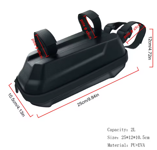 Waterdichte Scooter Stuurtas 2L – EVA Hard Shell Opbergtas met Snelle Bevestiging voor Fiets en Step