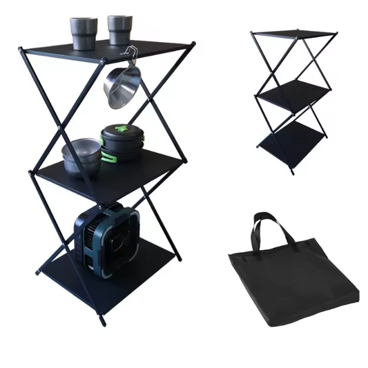 Opvouwbaar Camping Rek 3 Laags – Draagbare Opbergkast voor BBQ, Picknick en Outdoor