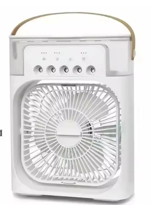 Draagbare Aircooler Ventilator – 3-in-1 Luchtkoeler, Luchtbevochtiger en Mist Fan met LED Verlichting