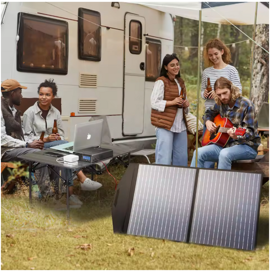 Draagbare Power Station 200W – Solar Generator 154Wh met USB-C, AC en Draadloos Opladen