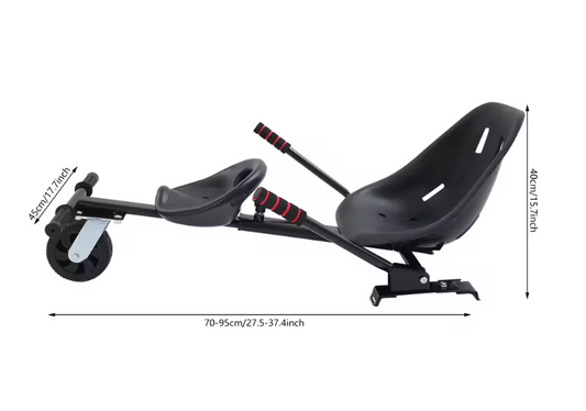 Hoverboard Zitkart Dubbel – Verstelbare Stoelbevestiging voor 6,5–10 Inch Scooters, Voor Kinderen en Volwassenen