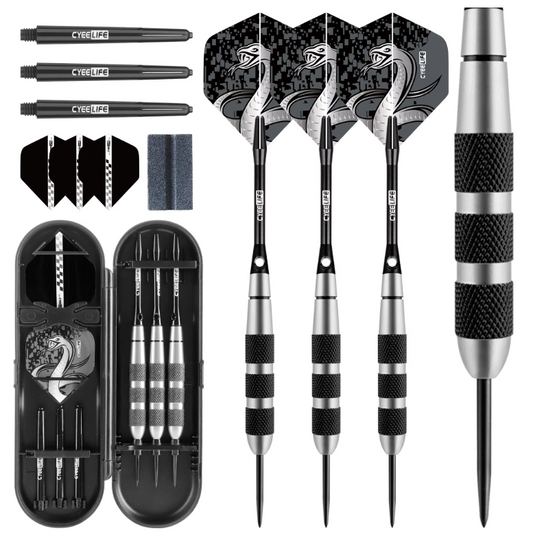 Stalen Dartpijlen 26g Set van 3 – Professionele Darts met Aluminium Shafts en Opbergdoos