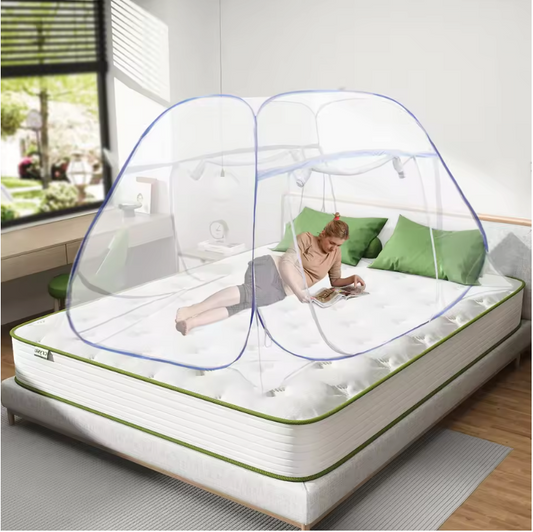 Pop-up Muskietennet Bed – Vierkante Top, Opvouwbaar en Met Rits, Anti-Insect