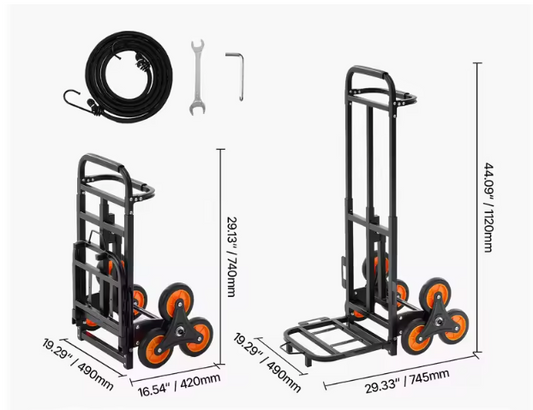 Traploper Boodschappentrolley – Opvouwbaar, Zware Last en Telescopische Handgreep